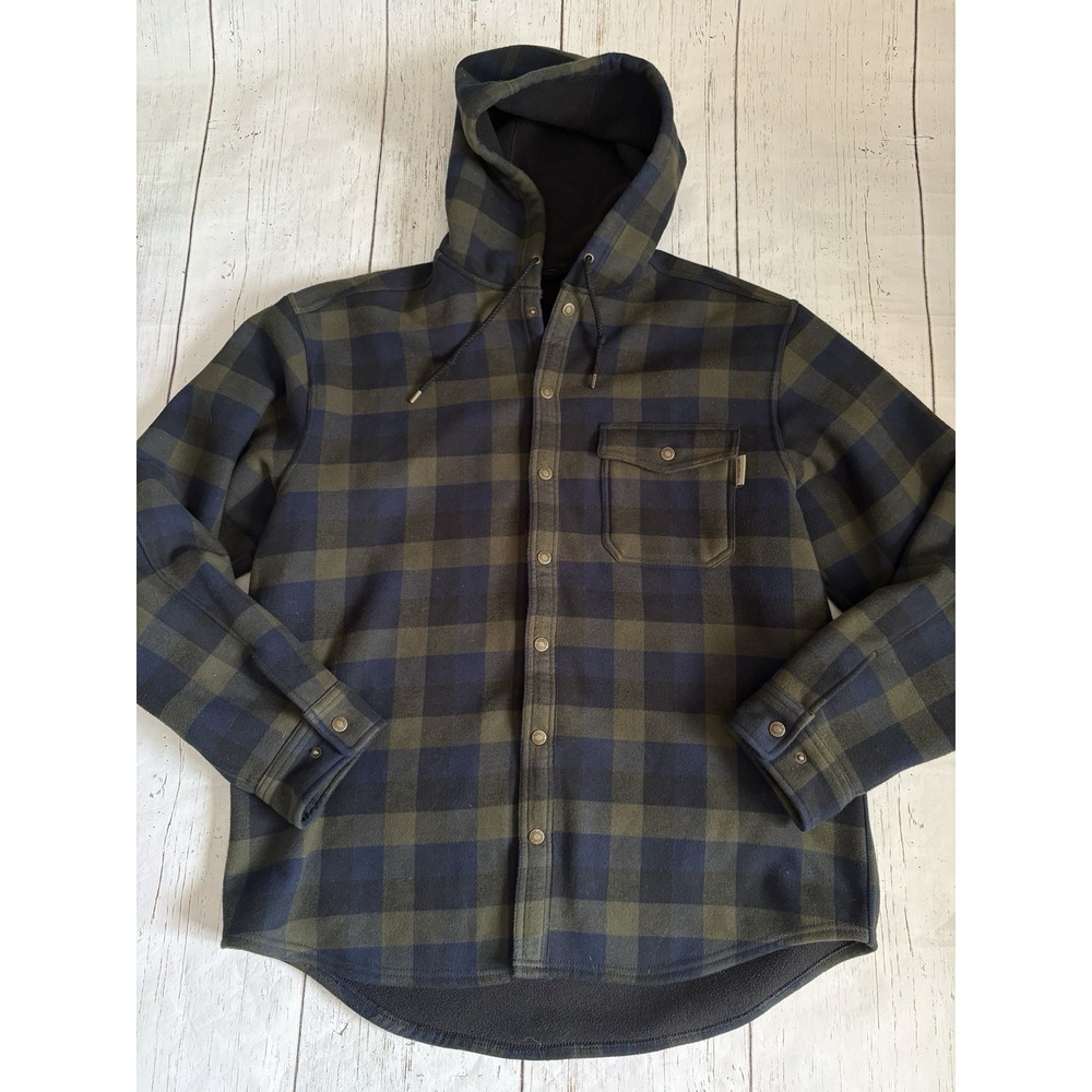Wolverine Men's Bucksaw Bonded Hooded Shirt Jacket Plaid Green Work Wear L